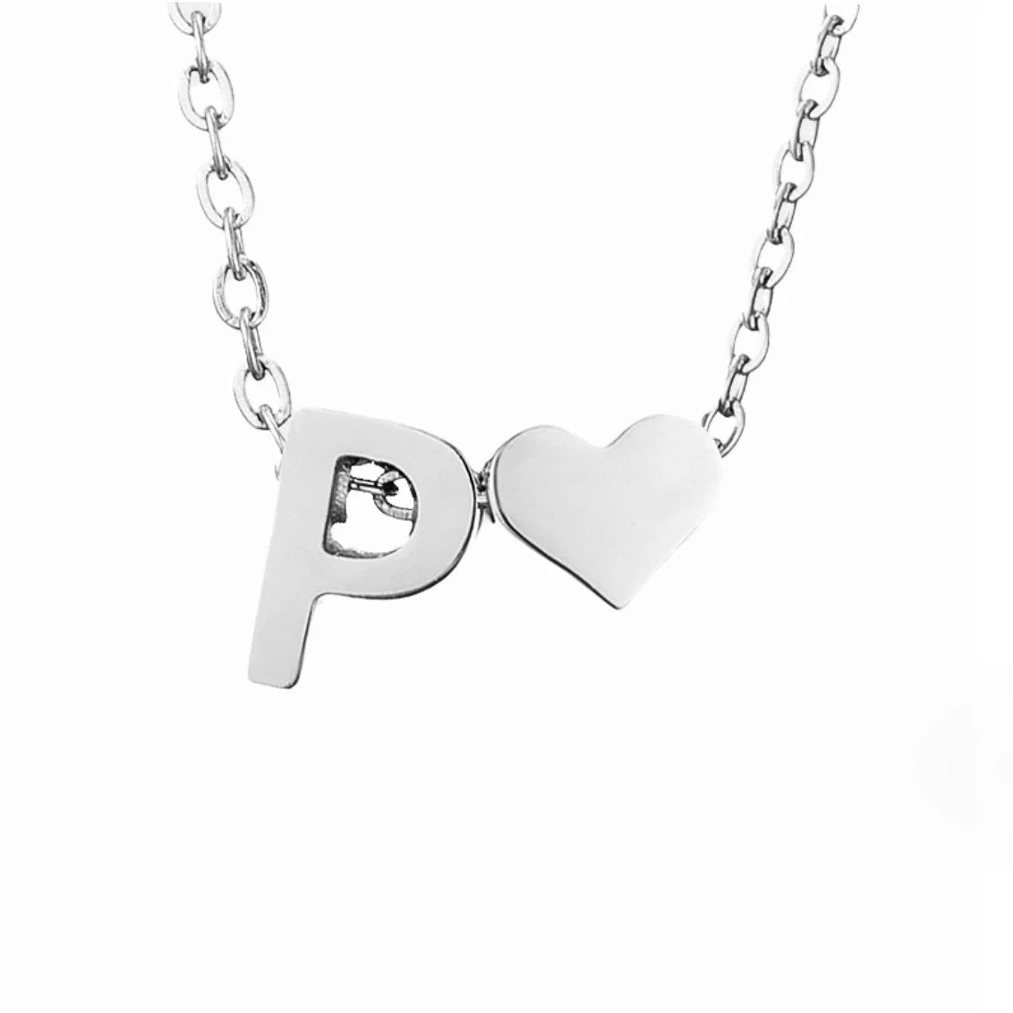 Timeless Initial Necklace with Heart Pendant