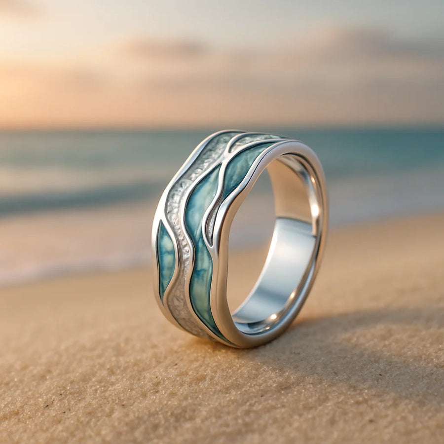 Turquoise Waves Silver Ring