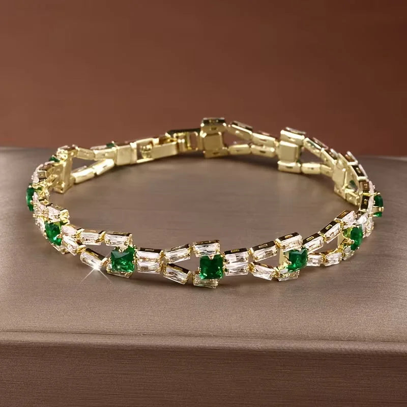 Verde Link Tennis Bracelet | Gold