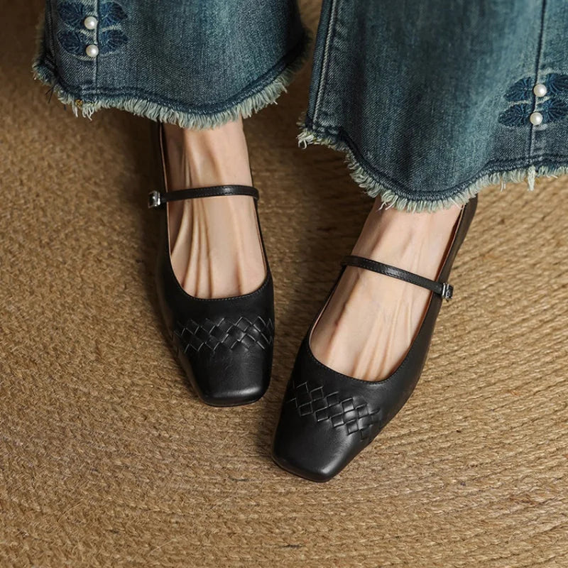 Verity | Square-Toe Mary Jane Flat
