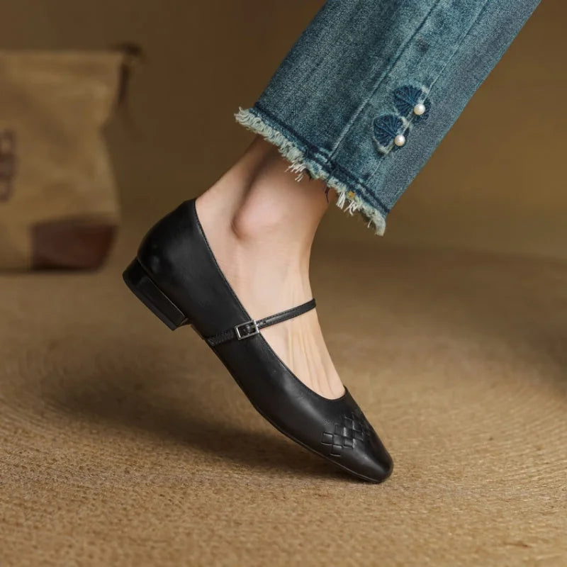 Verity | Square-Toe Mary Jane Flat