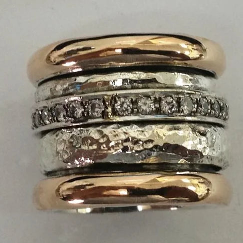Vintage Textured Golden Statement Ring