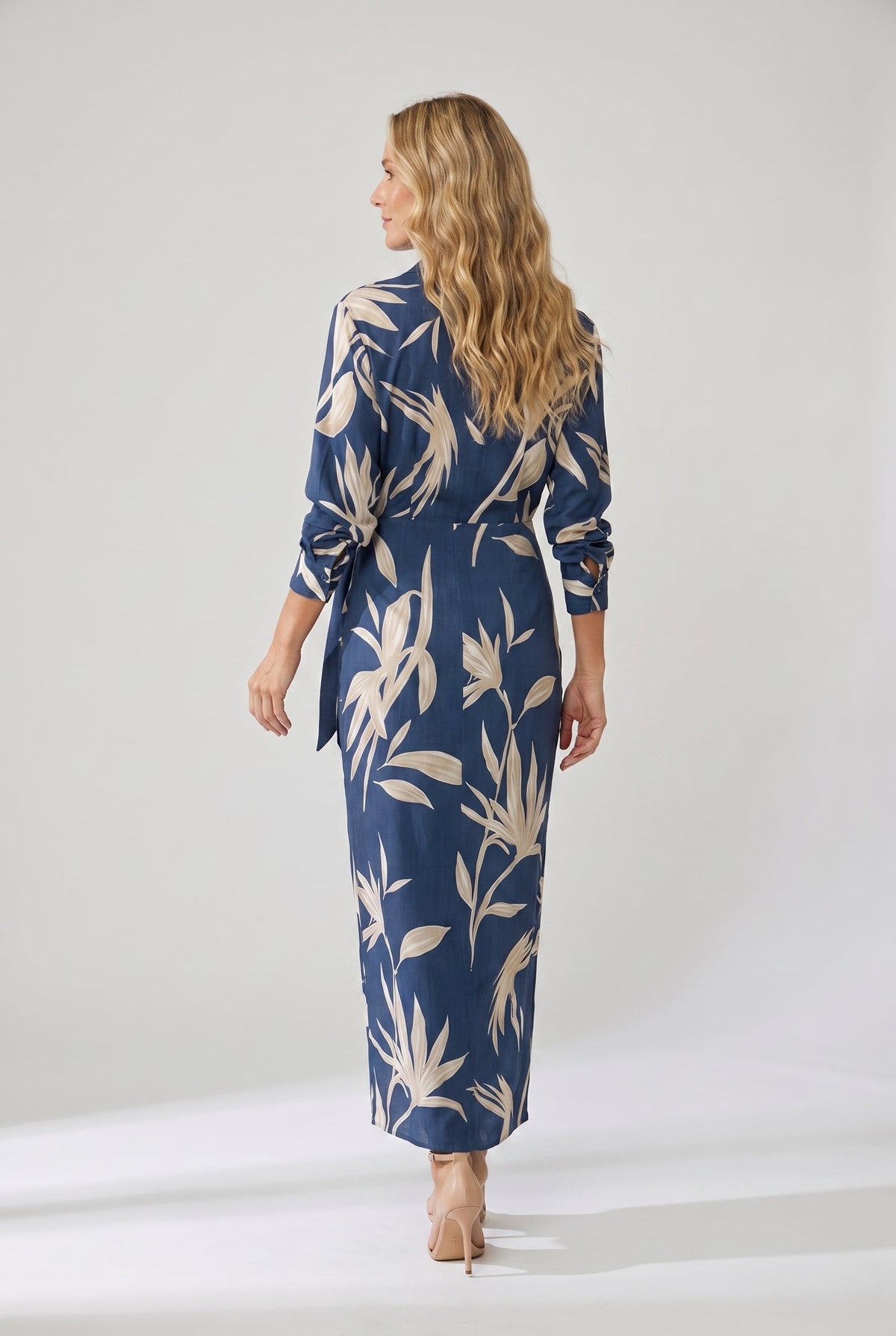 Isabella | Leaf Print Maxi Wrap Dress