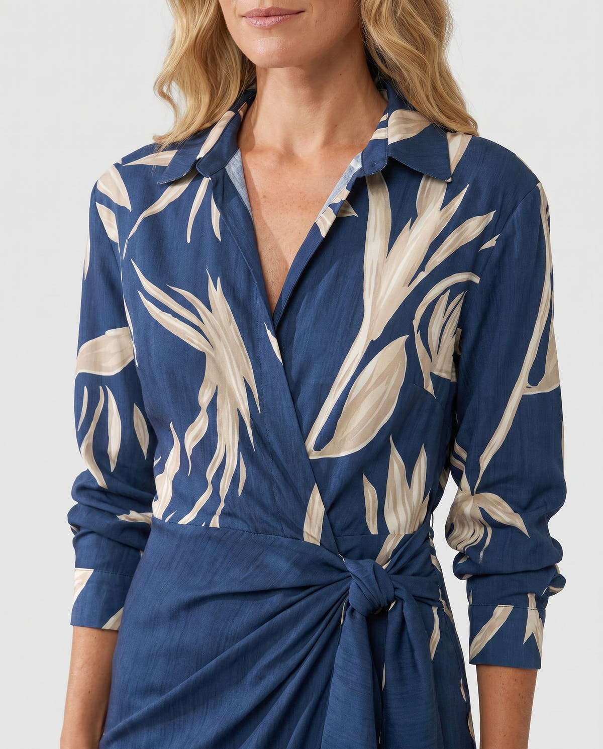 Isabella | Leaf Print Maxi Wrap Dress