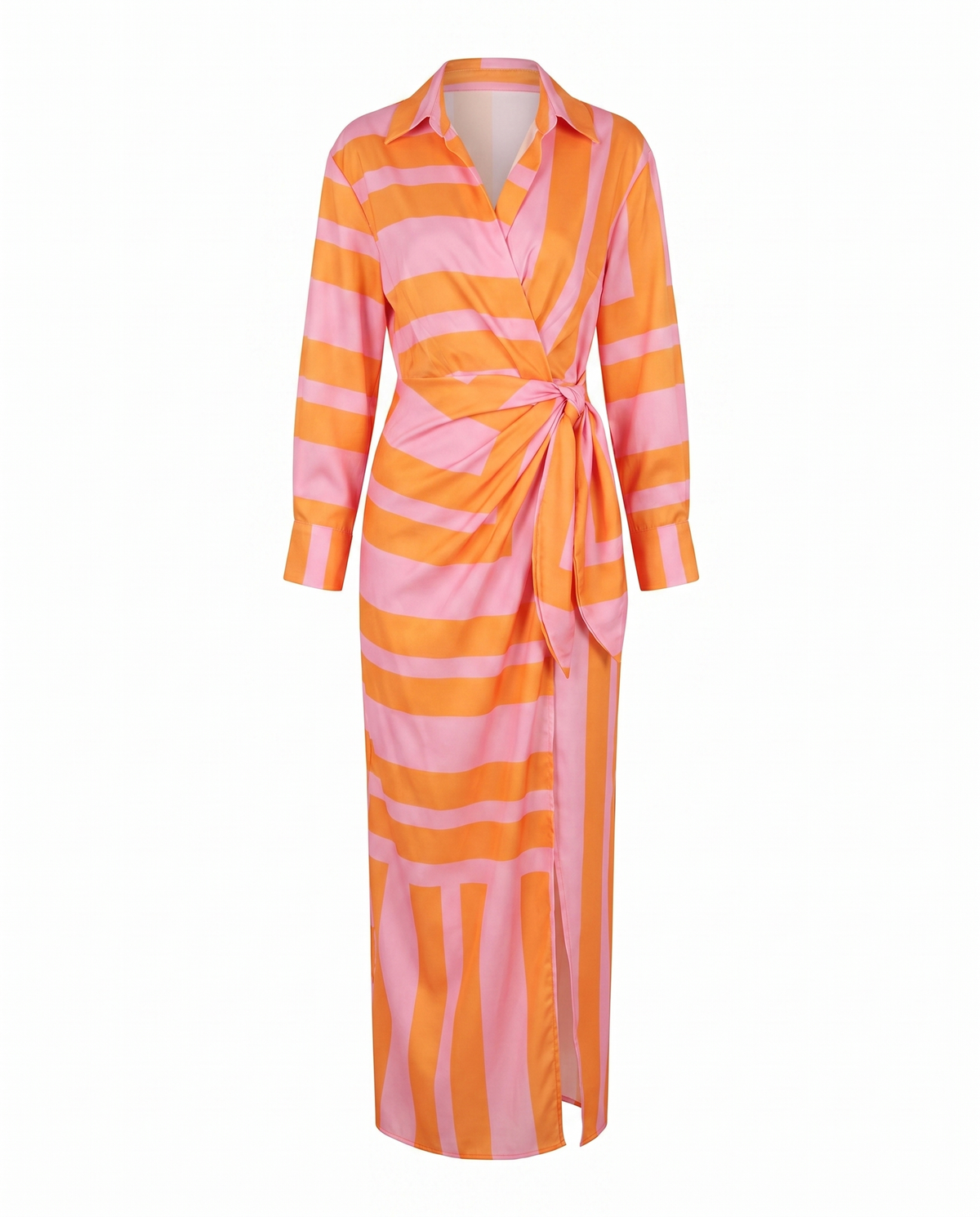 Isabella | Leaf Print Maxi Wrap Dress