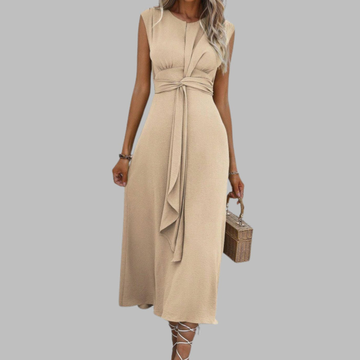Vanora | A-Line Sleeveless Midi Dress