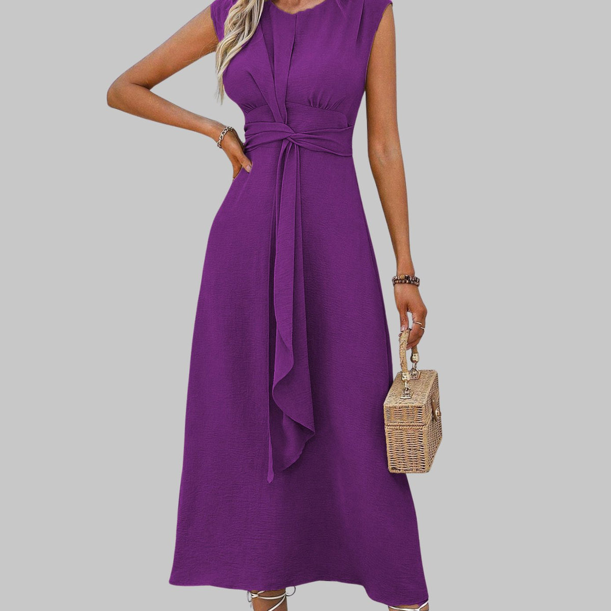 Vanora | A-Line Sleeveless Midi Dress