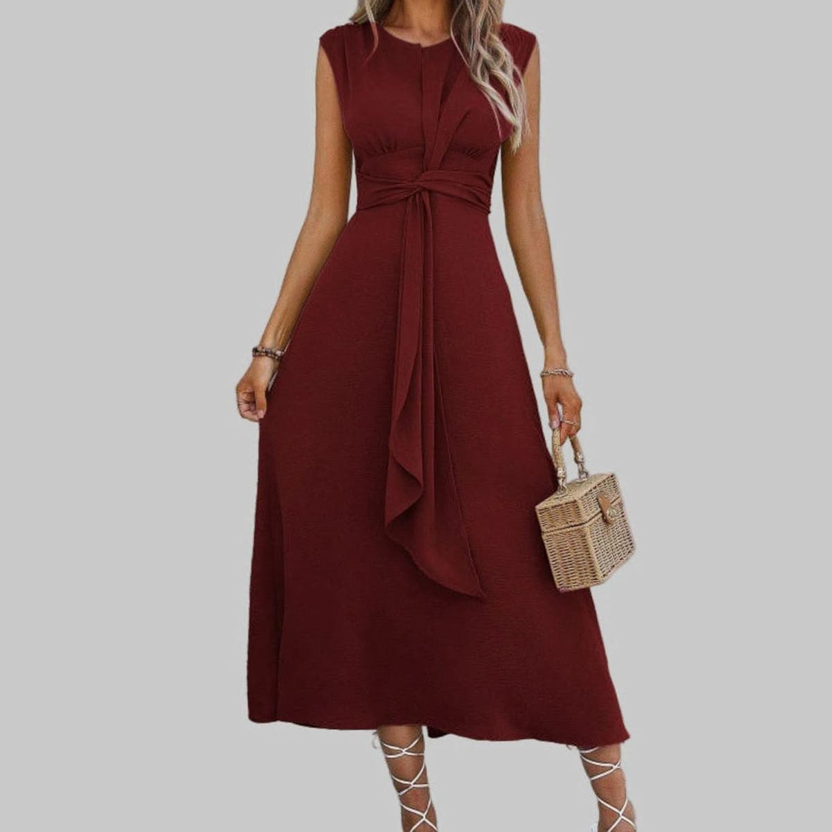 Vanora | A-Line Sleeveless Midi Dress