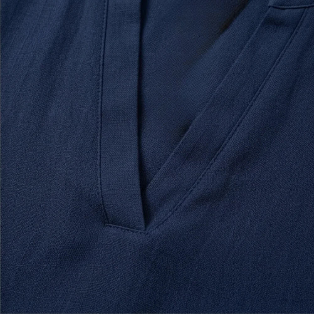 Wovena | Breezy V-Neck Blouse with Curved Hem