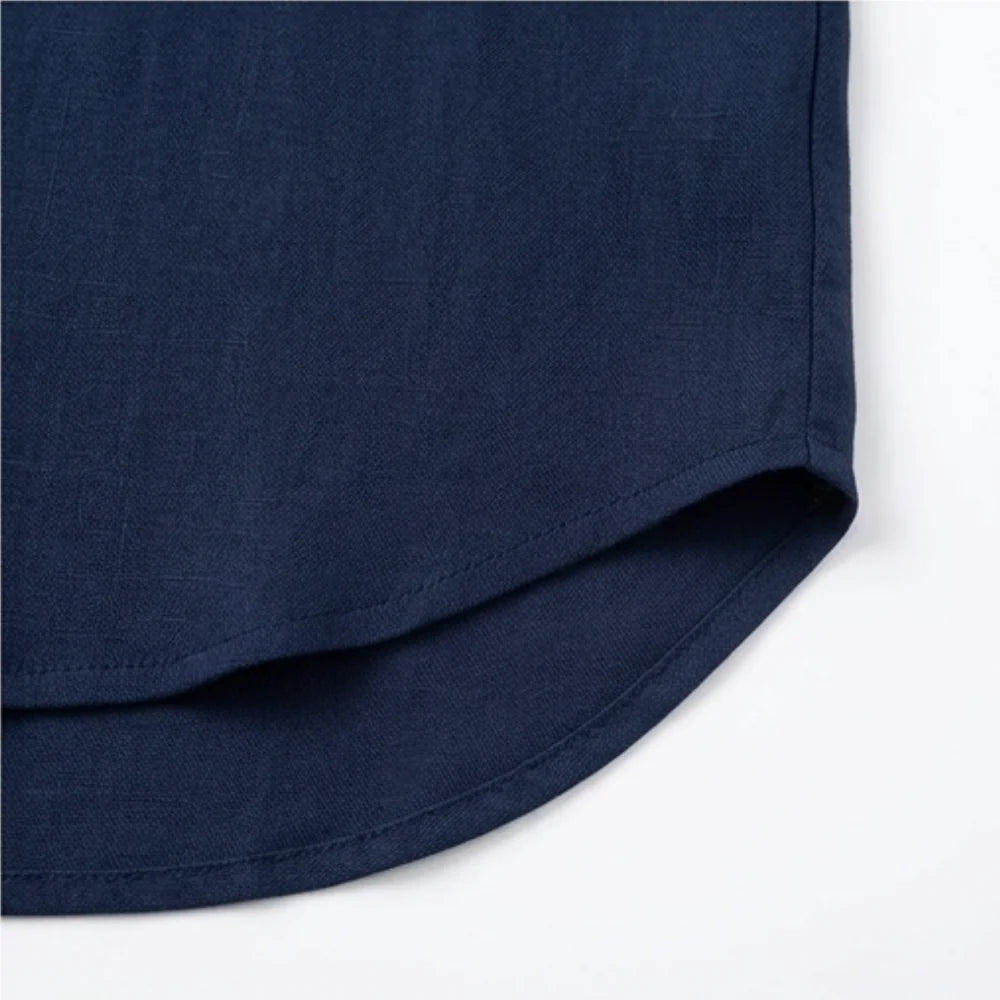 Wovena | Breezy V-Neck Blouse with Curved Hem