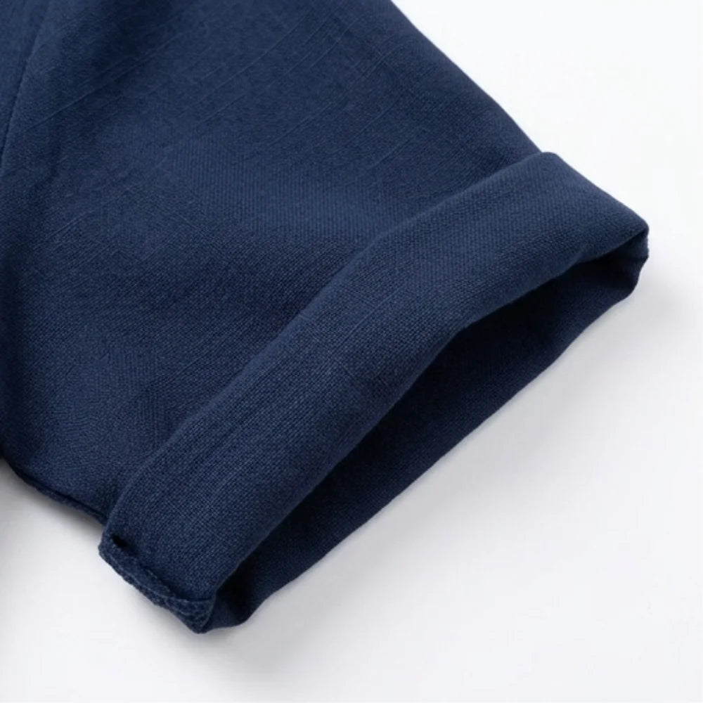 Wovena | Breezy V-Neck Blouse with Curved Hem