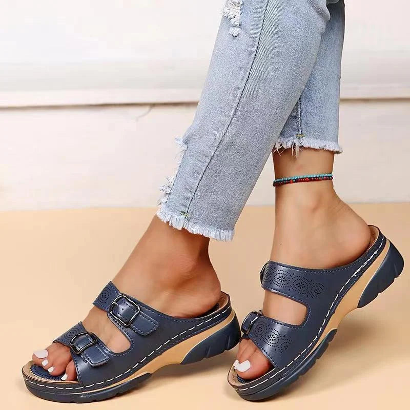 Zelda | Double Buckle Comfort Sandals